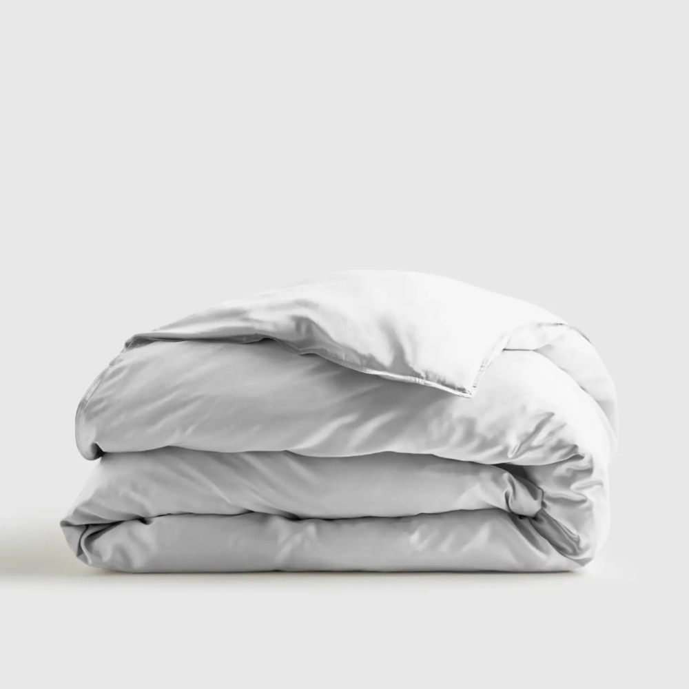 Quince 100% Organic Light Gray Bamboo Duvet Cover! Full/ Queen (617)